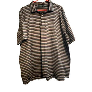 Bobby Jones Mens Black W/ Colored Stripes  Golf Polo Shirt XXL